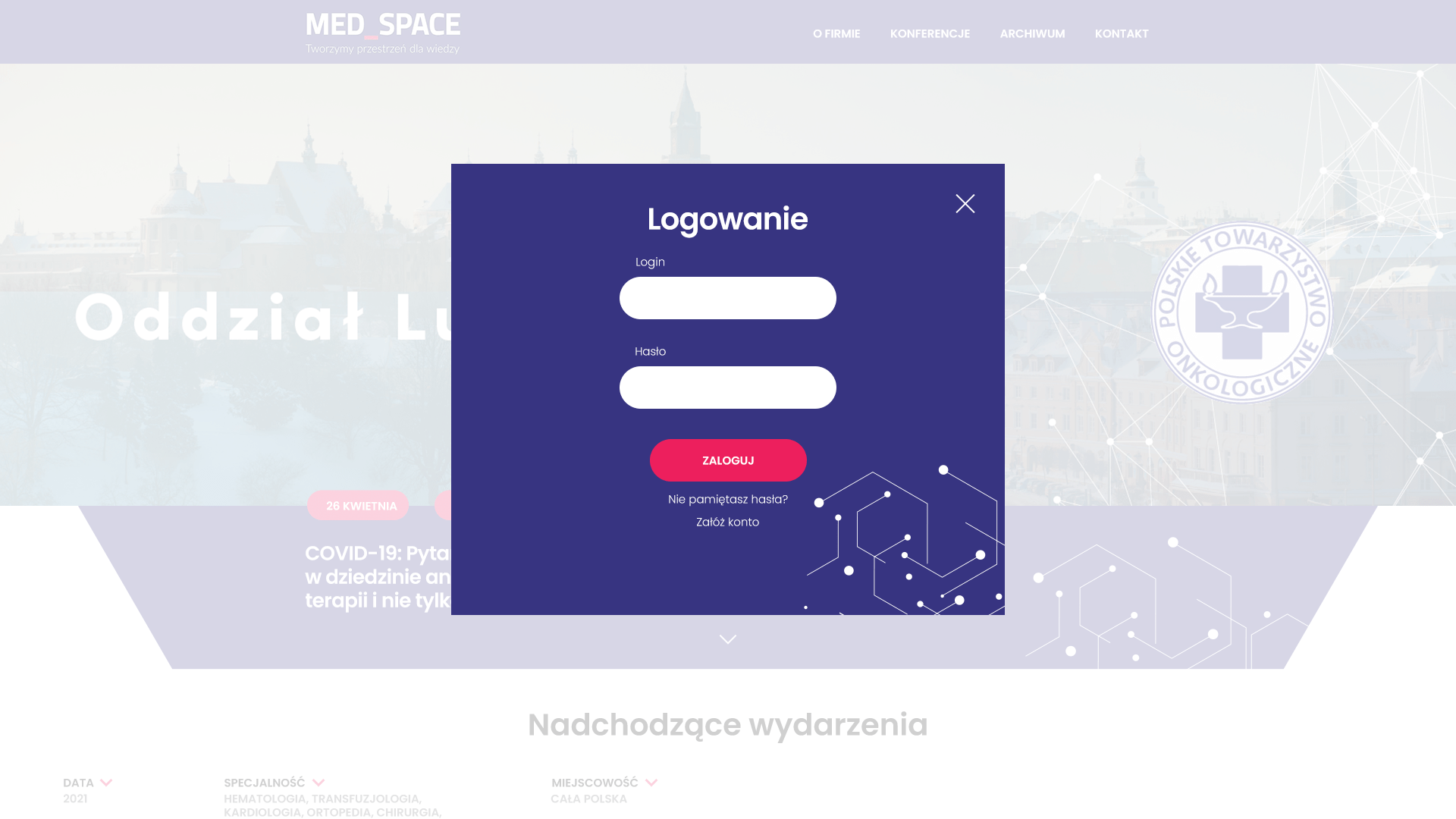 Strony internetowe są pełne call to action. Tutaj przy opcji logowania mamy 3 opcje wezwania do działania. Logowanie, przypomnienie hasła lub założenie konta. Przy takim układzie konieczne jest zachowanie odpowiedniej hierarchii komunikatów.